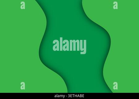 Fresh emerald and lime green composition featuring flowing vertical curves that evoke nature and sustainability concepts for ecological branding and e Stock Vector