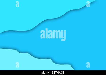 Dynamic abstract background featuring vibrant blue waves and subtle layered shadows. Modern, fluid, and visually appealing. Stock Vector