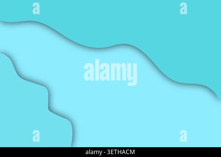 Soothing abstract design with fluid blue waves and delicate shadows. Serene and minimalist backdrop for creative projects. Stock Vector