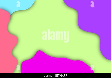 Abstract background with colorful organic shapes and soft shadows. Modern organic design with bright pastel colors and fluid forms. Creative graphic e Stock Vector