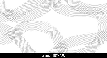 Elaborate network of thin gray lines creating an artistic and energetic design. geometric shapes intertwine, offering a clean and modern aesthetic sui Stock Vector
