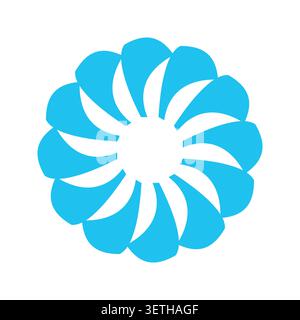 Clean and versatile fan symbol vector illustration featuring a simple, modern design. Ideal for cooling, ventilation, technology, appliance, energy, i Stock Vector