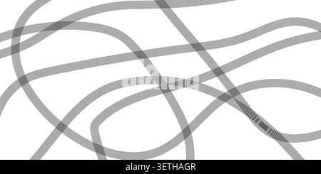 Abstract white background with intersecting gray wavy lines, modern art texture, geometric pattern for design or wallpaper, line art Stock Vector