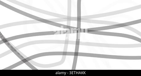 Abstract design with overlapping grey and black lines. Modern graphic element. Clean and minimal. Stock Vector