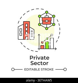 Private sector multi color concept icon Stock Vector
