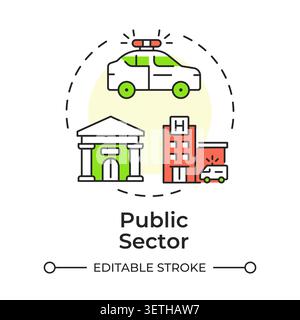 Public sector multi color concept icon Stock Vector