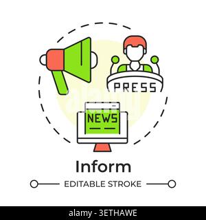 Inform multi color concept icon Stock Vector