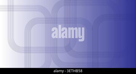 Abstract gradient blue background with intertwined rounded rectangular lines, modern art, graphic design, geometric pattern Stock Vector