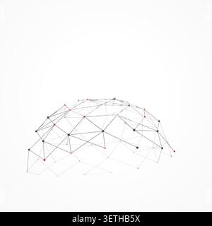 Polygonal Semi Sphere vector background with decorative geometric detail for microstock and commercial design projects. Stock Vector