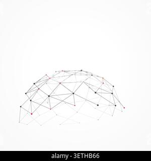 Polygonal Semi Sphere vector background with decorative geometric detail for microstock and commercial design projects. Stock Vector