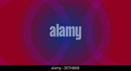 Vibrant red and blue abstract background featuring overlapping concentric circles, creating a dynamic and colorful gradient design ideal for energetic Stock Vector
