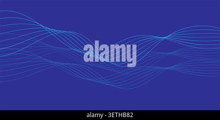 Captivating abstract pattern formed by intertwining purple lines on a bright blue background. Features symmetrical and dynamic design ideal for digita Stock Vector