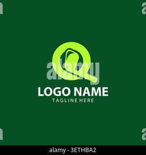 Monogram logo design initial Q and Golf. Golf ball, golf stick and sport typography concept Stock Vector
