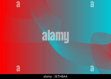 Abstract flowing wave lines in green and blue. Smooth gradient background with dynamic curves. Modern, artistic, vibrant design. Stock Vector