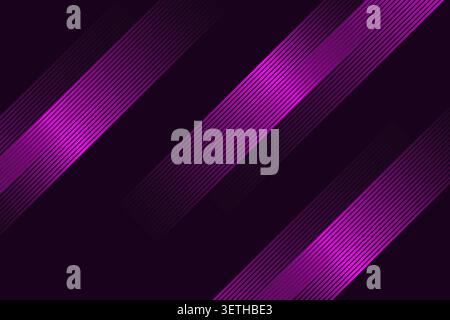 Diagonal stripes in vibrant magenta and purple feature subtle line details against a dark background. Bold, modern, and graphic design element. Stock Vector