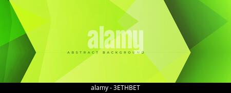 Bright abstract background with layered polygon shapes in fresh green tones, soft gradients, and clean angular forms creating a modern decorative Stock Vector