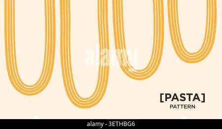 Vector pattern with line pasta illustration. Stock Vector