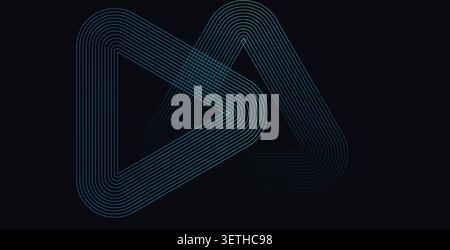 Intricate geometric pattern with overlapping triangles in blue. Modern abstract art with a dark, mysterious feel. Intriguing visual composition. Stock Vector