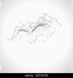 Wire Wavy Surface vector background with clean editable vector shapes for microstock and commercial design projects. Stock Vector
