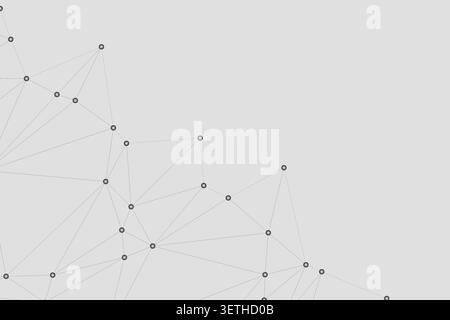 Elegant light grey backdrop with thin connecting lines and spherical nodes. Perfect for architectural design concepts, technical drawings, scientific Stock Vector