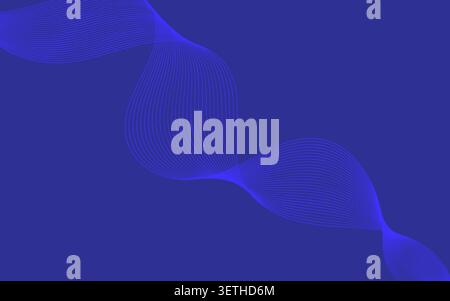 Blue wave pattern seamless. Abstract design element. Flowing lines. Simple graphic. Elegant background. Stock Vector