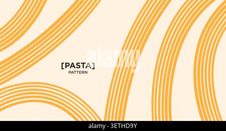Wavy pasta lines form dynamic food pattern. Stock Vector