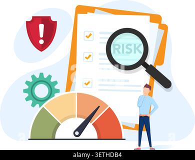Risk Management Assessment and Warning Stock Illustration Stock Vector