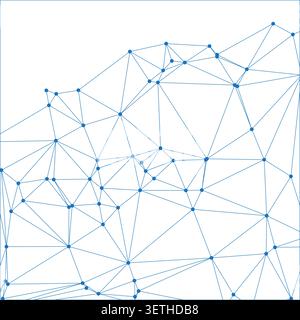 Abstract low poly background, network connections with dots and lines, futuristic plexus geometric design, vector illustration for business and digita Stock Vector