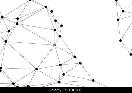 Futuristic vector pattern with black points and thin connecting lines. Elegant minimalist style for business reports and educational materials. Repres Stock Vector