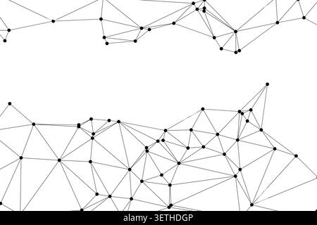 Abstract geometric connections with nodes. Digital network pattern. Futuristic background with lines and points forming network. Stock Vector