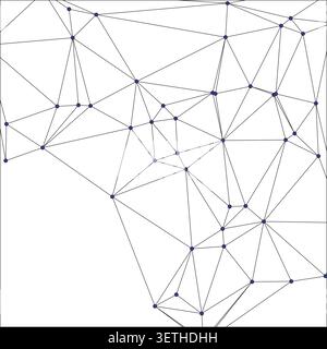 Intricate web of connections symbolizing neural networks and big data analysis. Modern abstract art showing density of information exchange. High tech Stock Vector