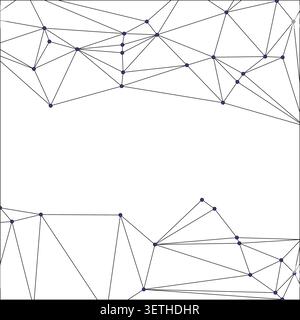 Clean white background with dark blue connected line segments. Professional tech mesh representing blockchain and complex data structures. Elegant dec Stock Vector