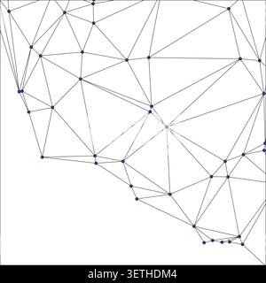 Graphic representation of internet traffic and global communication systems. Triangular mesh pattern for modern corporate branding. Technical illustra Stock Vector