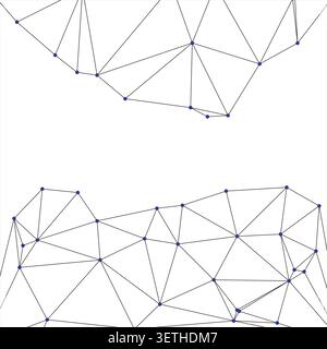 Modern abstract background showcases black geometric lines and dots creating a linked pattern on a white backdrop, suitable for technology, science, a Stock Vector