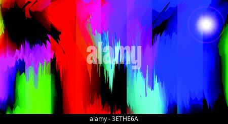 Abstract colorful background with paint strokes and lens flare Stock Vector