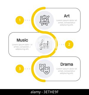 Creative subjects infographic 3 steps Stock Vector