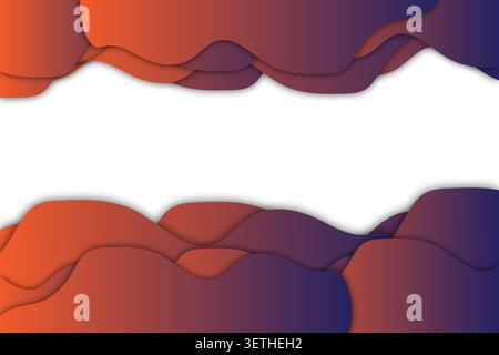 Abstract fluid design, organic shapes, orange purple blue gradient, modern backdrop, creative illustration, white space, layered elements. Stock Vector