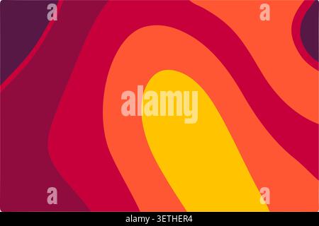 minimalist flat design featuring curvy waves of red and gold. retro inspired color palette for creative graphics. bright energetic backdrop for summer Stock Vector