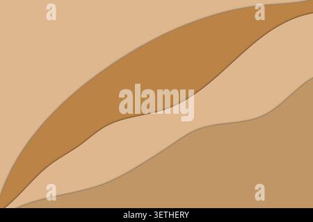 Sophisticated earth tone composition featuring smooth flowing shapes in sandy tan and mocha shades creating a calm professional aesthetic for corporat Stock Vector
