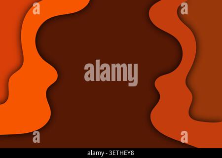Abstract orange and brown paper cut background with human face profiles, creative art design for presentations, banners, or digital artworks Stock Vector