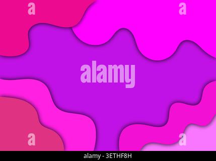 Purple and pink abstract background with playful wavy shapes. Modern design with shadow effects offering depth and a dynamic feel. Stock Vector