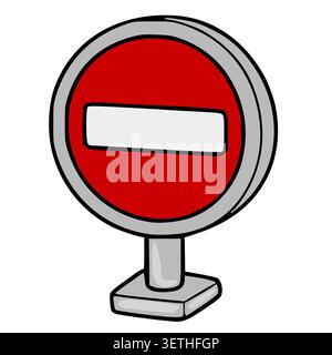 Red and gray prohibition sign vector illustration on white background Stock Vector