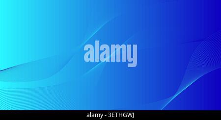 Blue gradient background abstract design with elegant wavy lines and fluid motion soothing visual aesthetic dynamic curves gentle ripple effect vibran Stock Vector