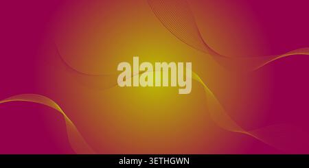 Vibrant magenta and yellow gradient background abstract design with subtle flowing waves warm color palette energetic and modern aesthetic. Stock Vector