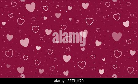 Valentines Day seamless pattern featuring delicate hearts in soft pink tones ideal for romantic backgrounds, textile prints, and modern celebration Stock Vector