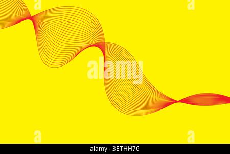 Abstract design with green flowing lines on a dark blue background, creating a harmonious wave-like pattern. Modern and fluid, evoking balance and mot Stock Vector