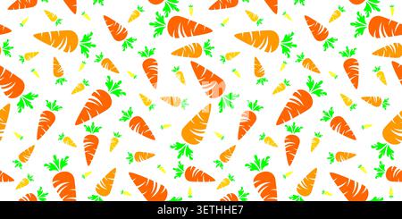 Seamless pattern with carrot vector, vector illustration of vegetable, healthy vegan food wallpaper Stock Vector