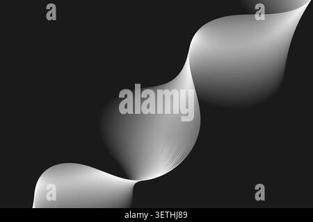 Dynamic abstract lines forming waves on a bright pink and orange gradient. Energetic, colorful, modern and stylish background design. Stock Vector