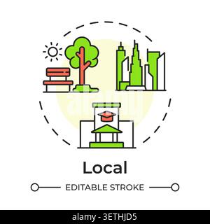 Local multi color concept icon Stock Vector