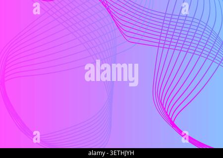 Elegant abstract backdrop with delicate curved lines. Soft gradient from pink to light blue offers modern aesthetic appeal. Clean, sophisticated desig Stock Vector